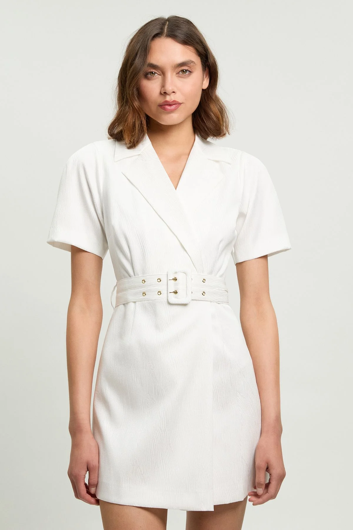 Tailored Belted Blazer mini Dress - 1
