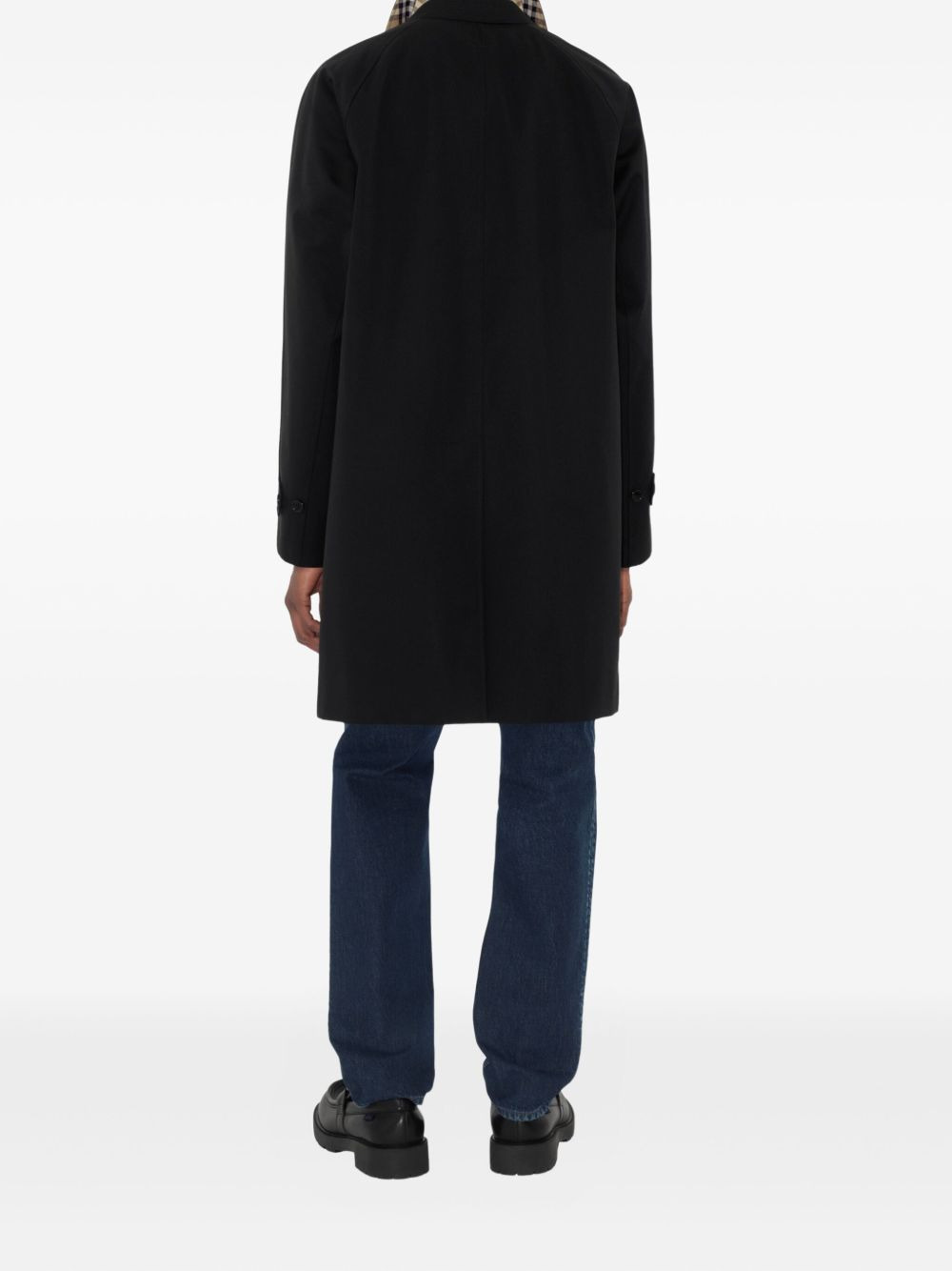 raglan-sleeve button trench coat - 4
