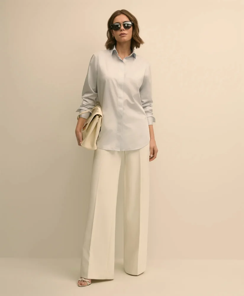 Supima® Cotton Sateen Relaxed Shirt - 1
