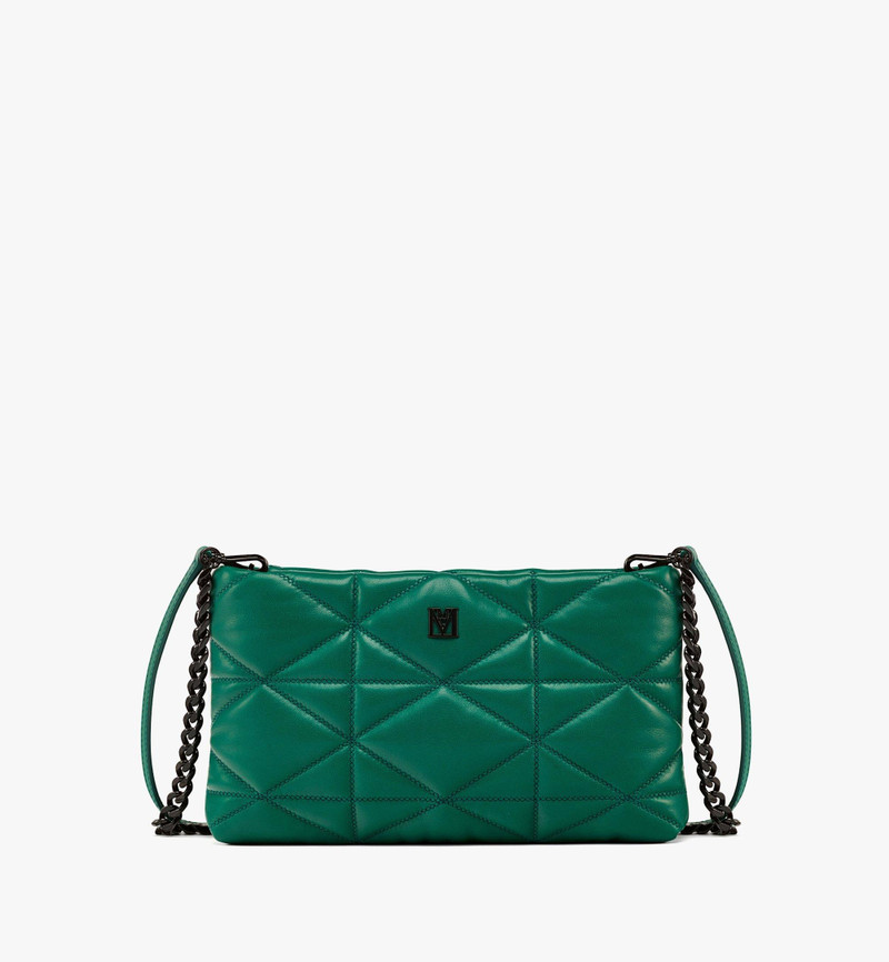 Travia Zip Pouch in Cloud Quilted Leather 1