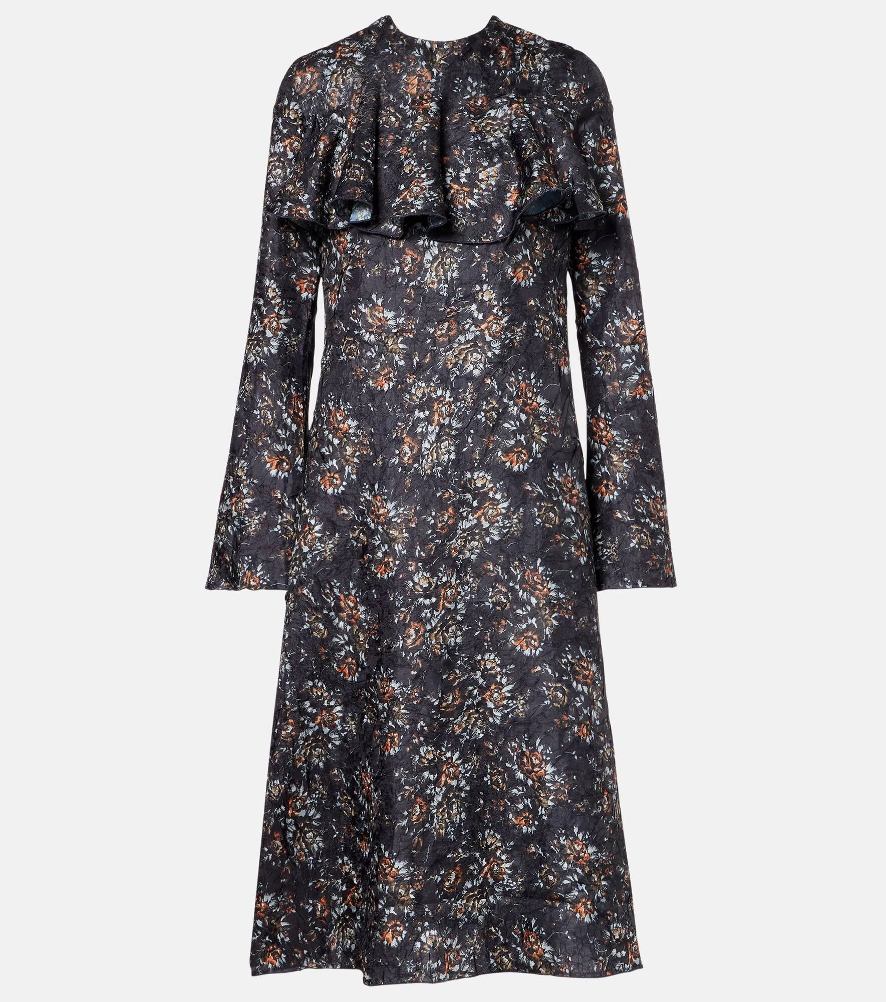 Floral ruffled midi dress - 1