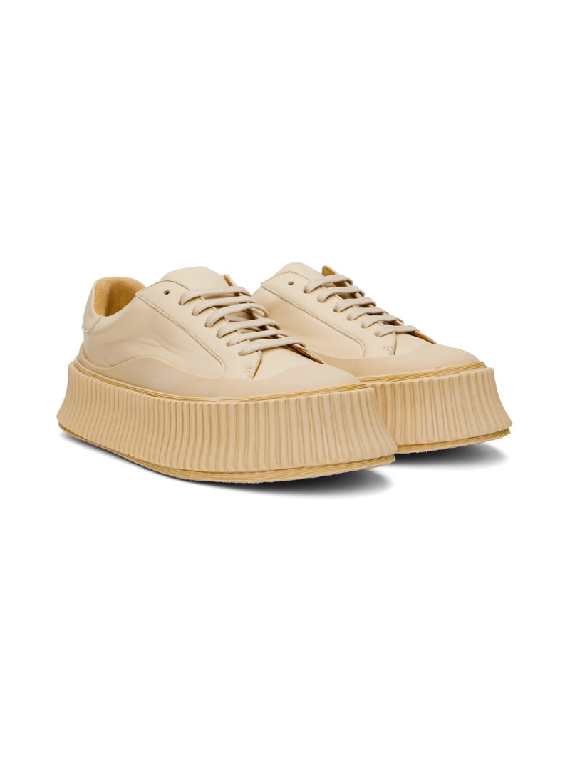 Beige Leather Sneakers 4