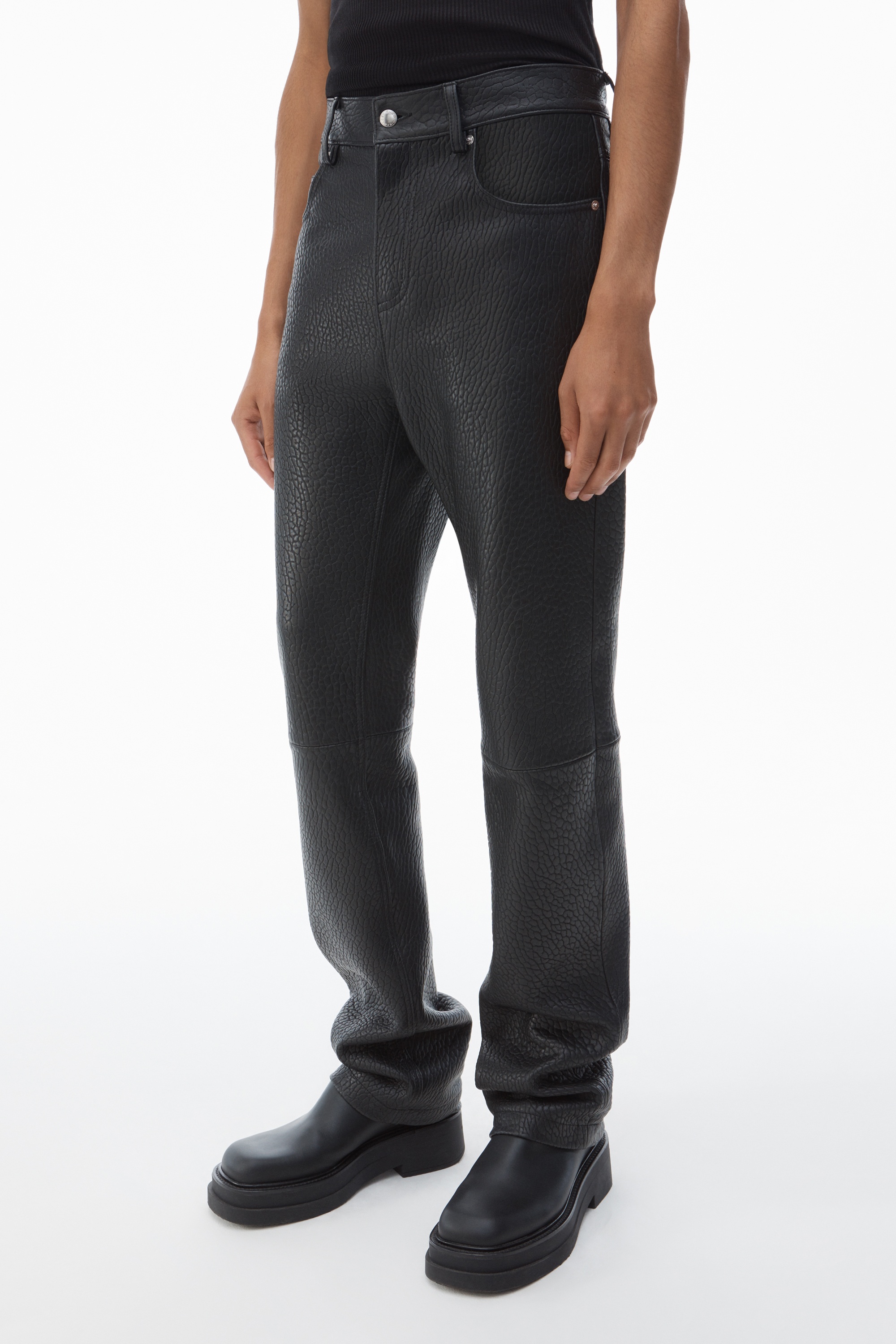 Slim-Leg Pants in Primal Lambskin Leather - 3