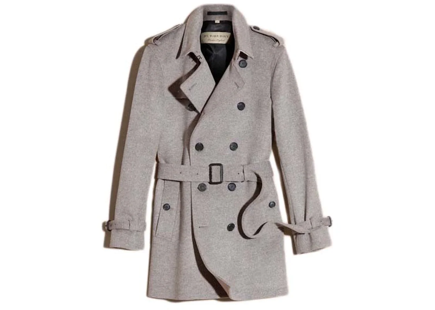 Burberry Wool Cashmere Trench Coat Grey - 1