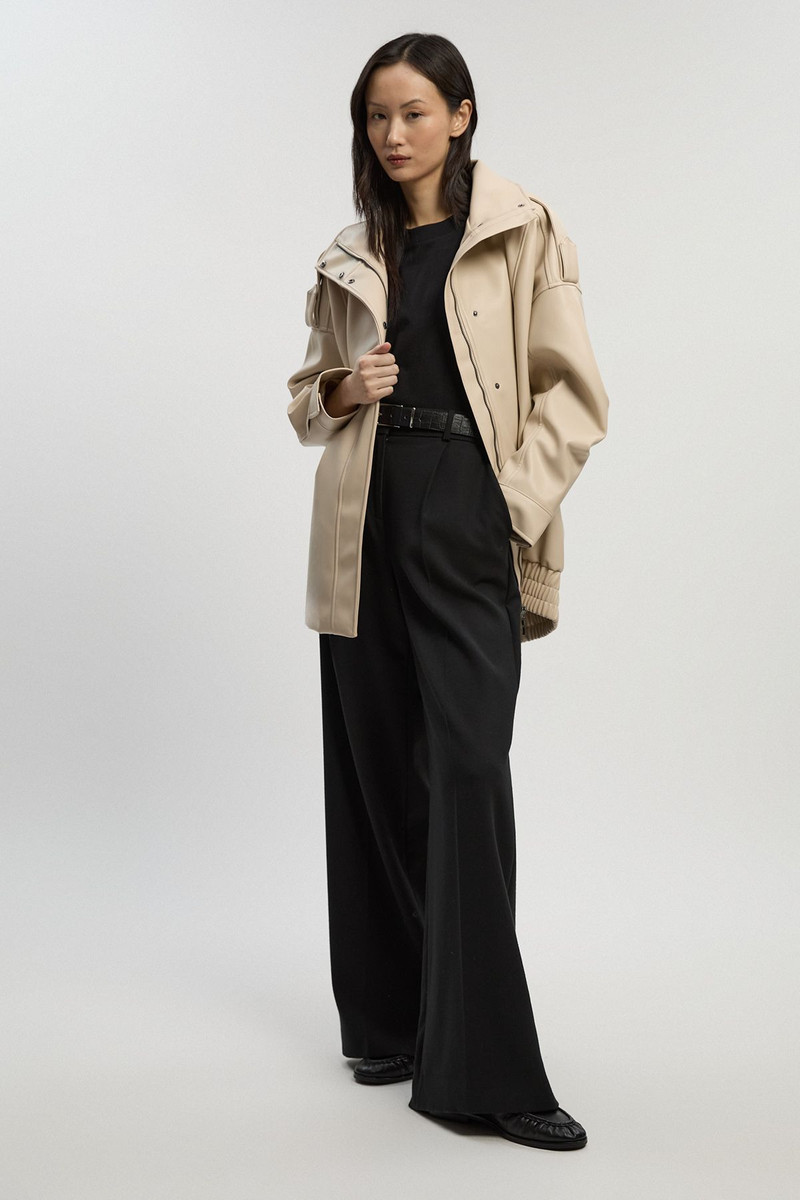 KAREN MILLEN Faux Leather Relaxed Cocoon Jacket outlook