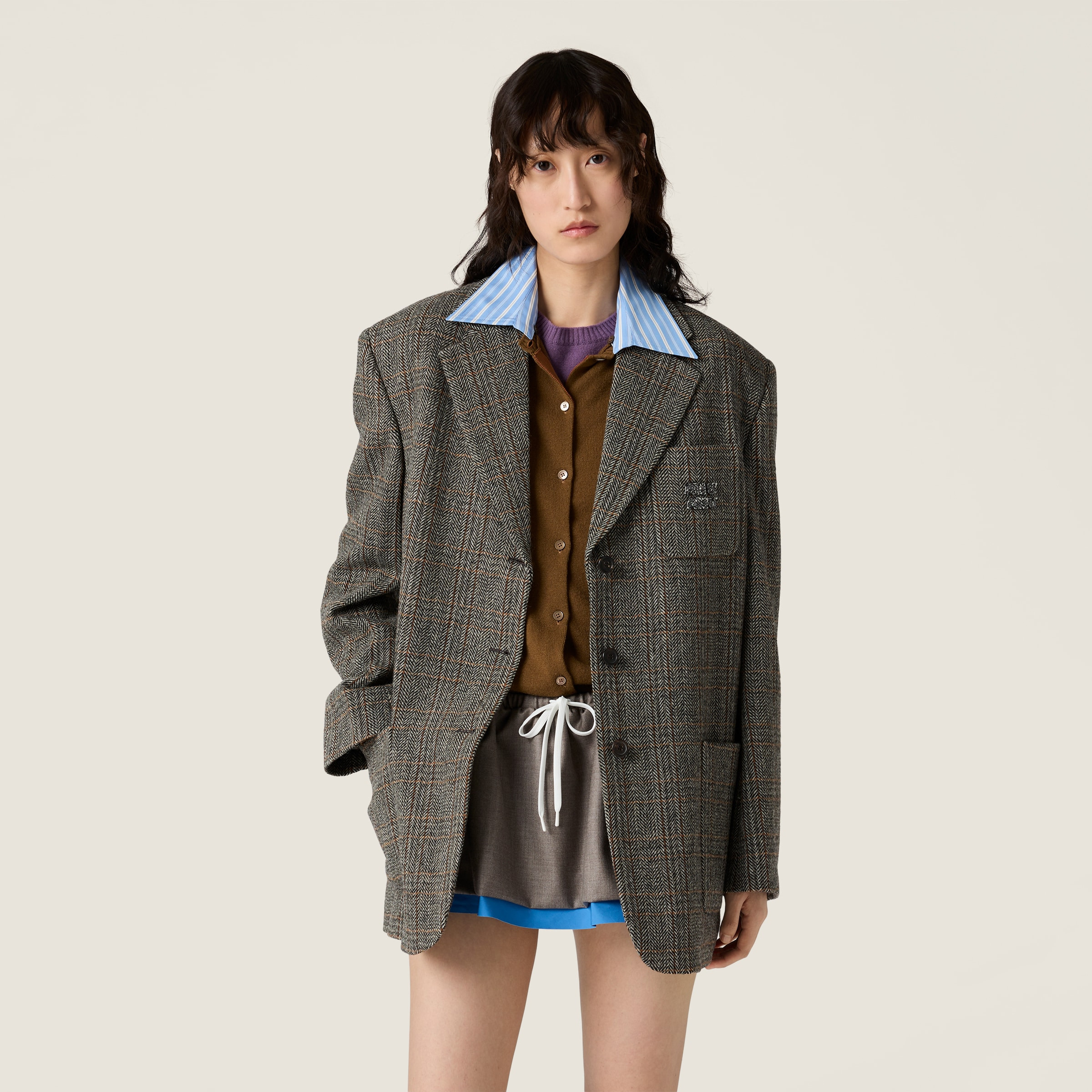 Single-breasted chevron jacket - 2