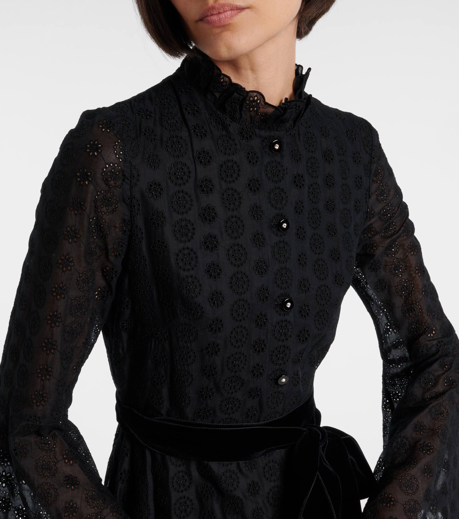 Daisy Sangallo belted cotton shirt dress - 4