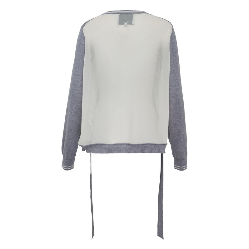 3.1 Phillip Lim Tie-Back Crewneck Sweatshirt With Chiffon outlook