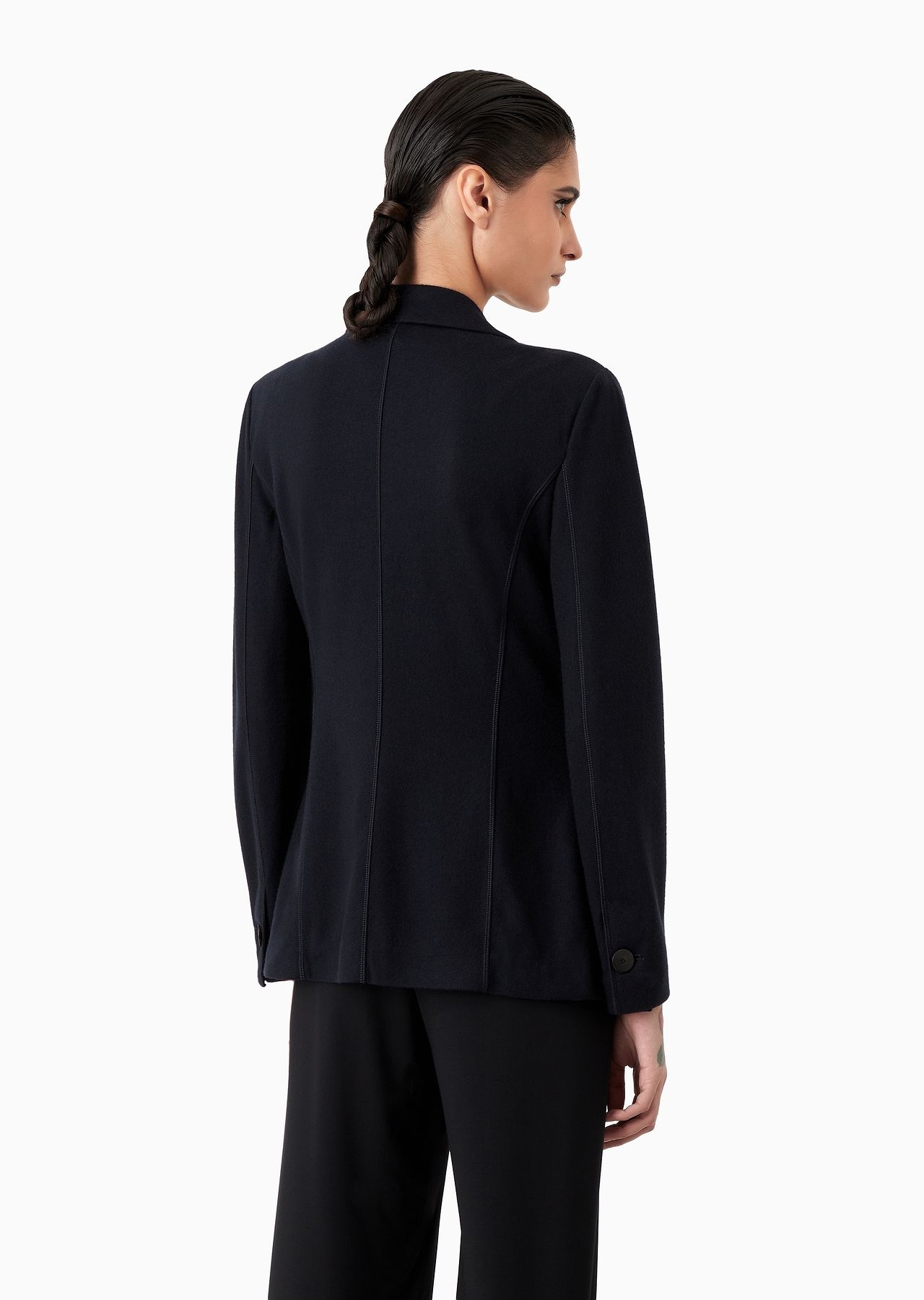 Pure cashmere jersey double-breasted jacket - 3