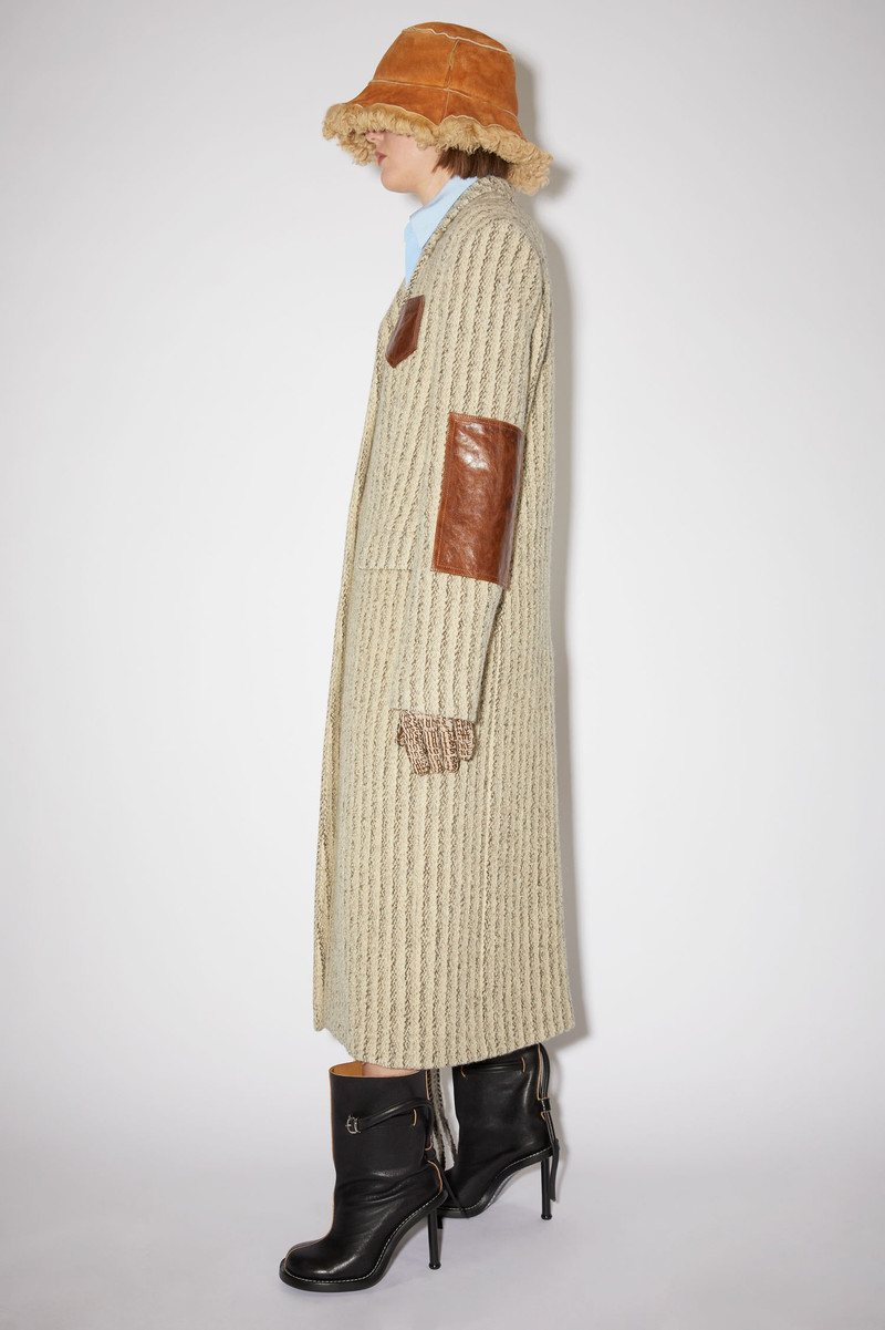 Tailored wool coat - Cream/grey 4