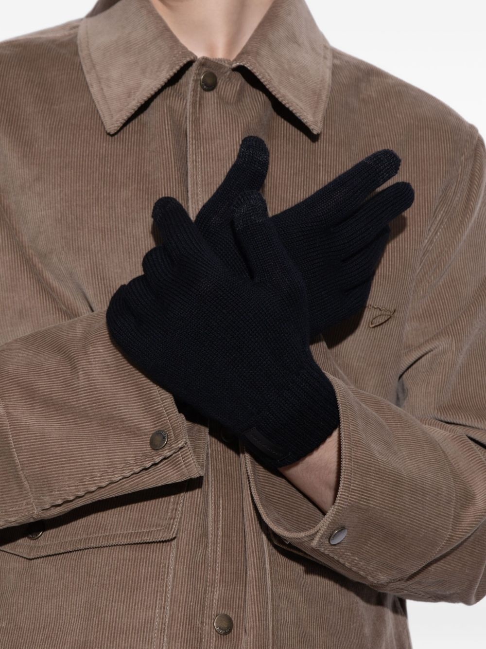 logo-patch gloves - 5