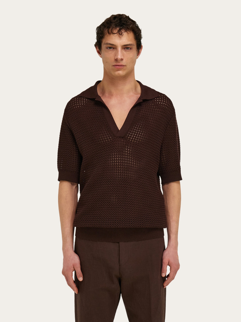 FERRAGAMO Short sleeve knitted polo outlook