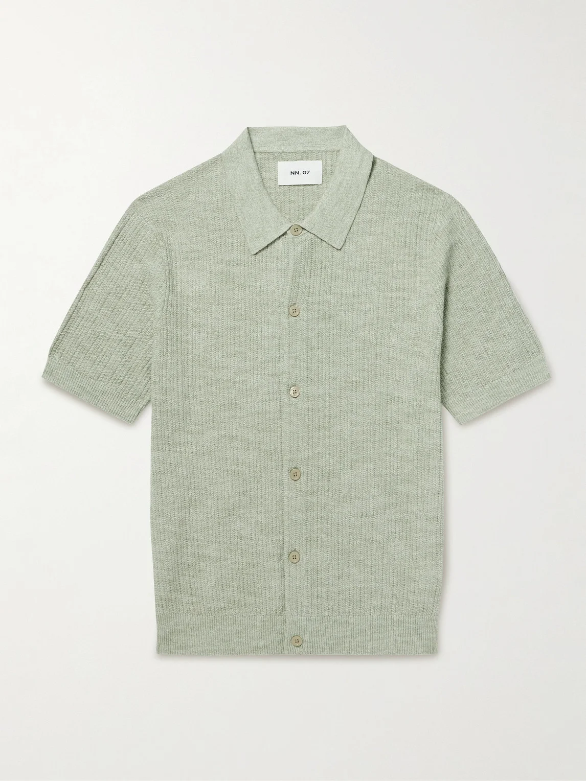 Nolan 6695 Textured-Knit Organic Cotton Shirt - 1