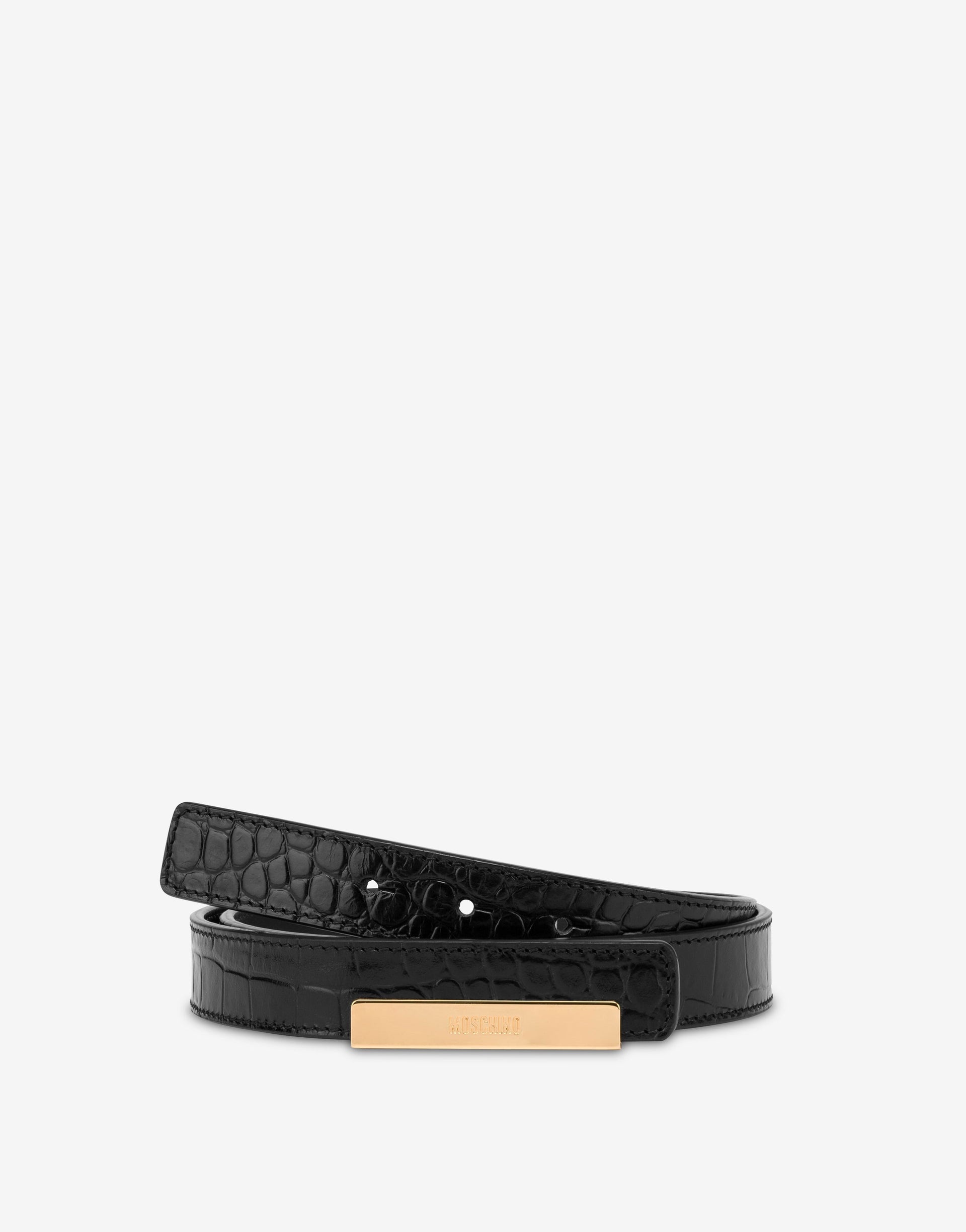 METAL PLAQUE CALF BELT - 2