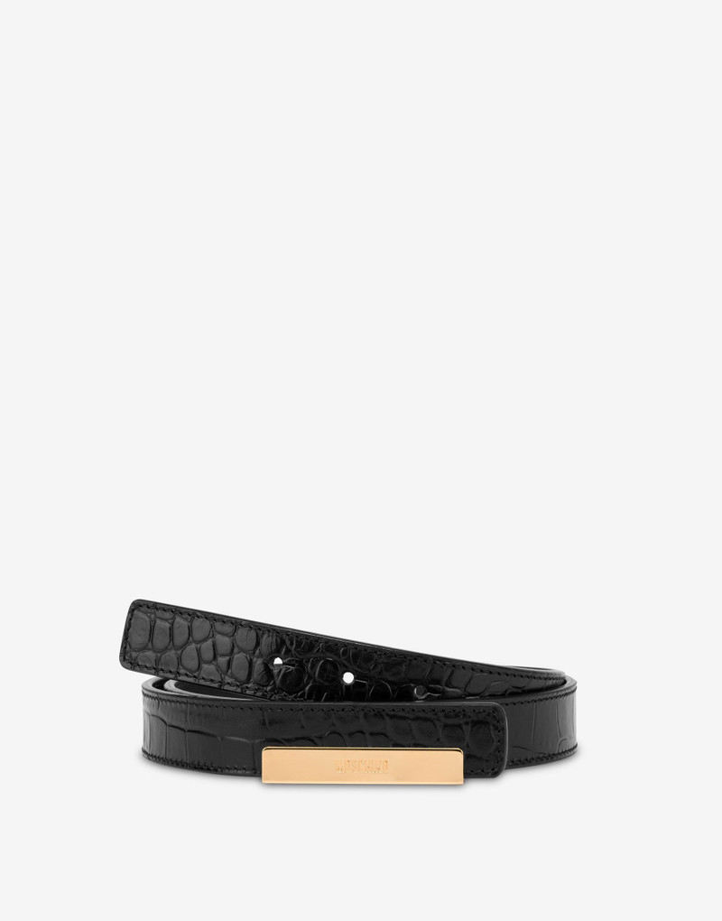 Moschino METAL PLAQUE CALF BELT outlook