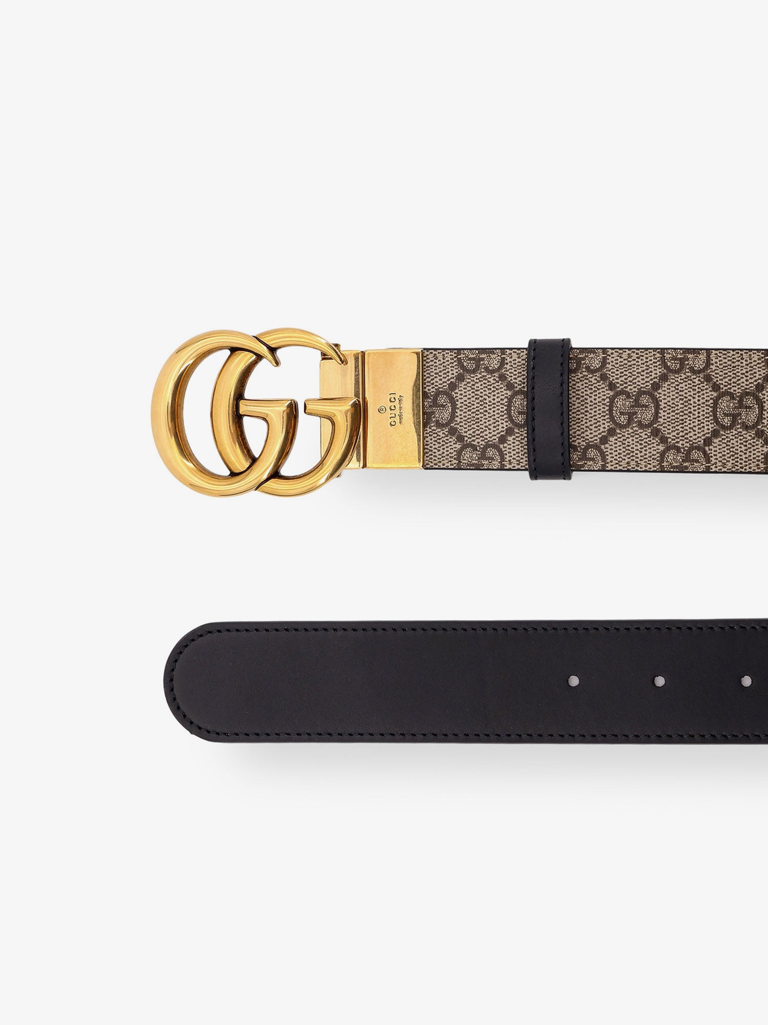 Leather And Supreme Gg Fabric Reversible Belt - 2