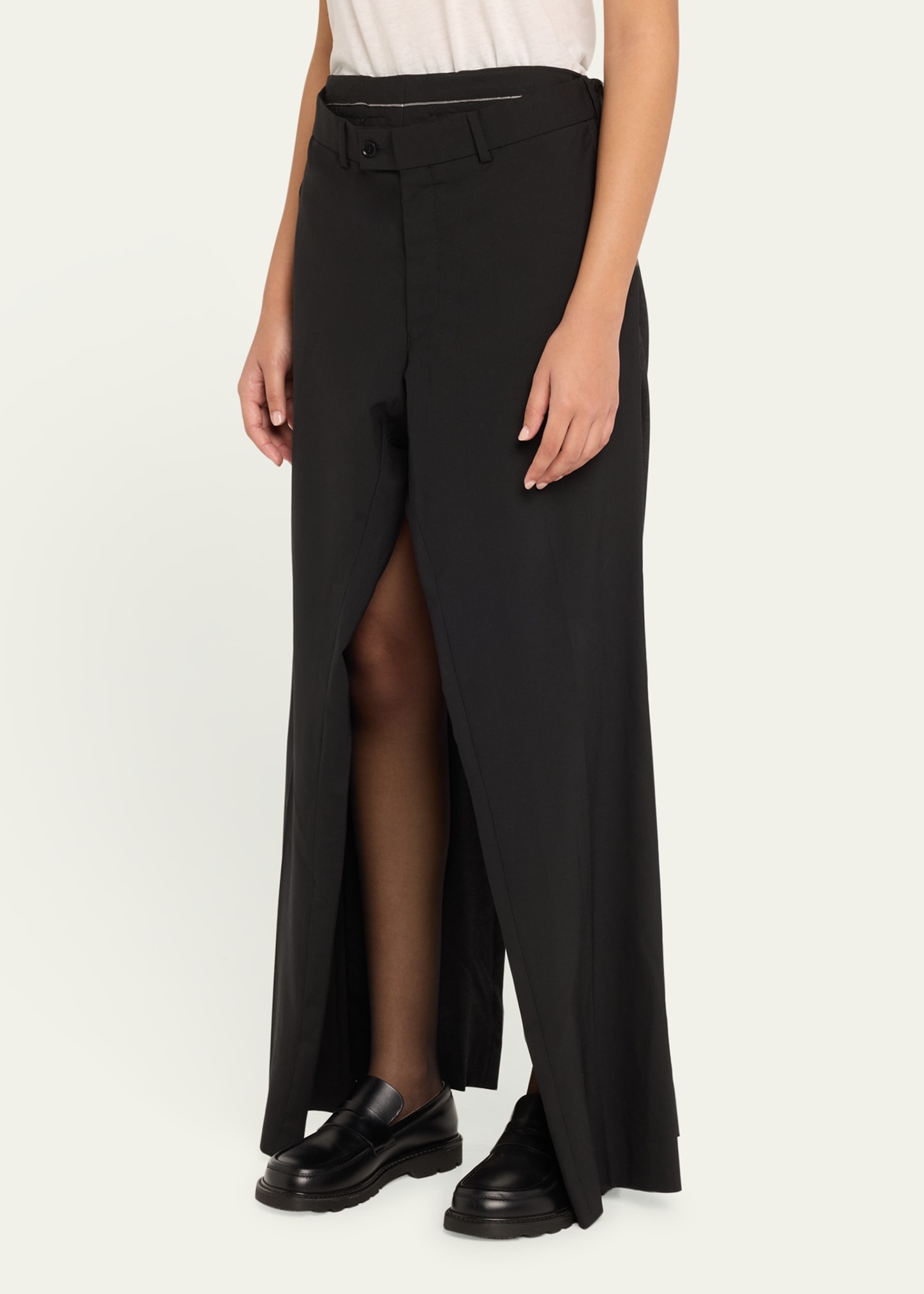 Double Suit Tapered Wool Pants - 4