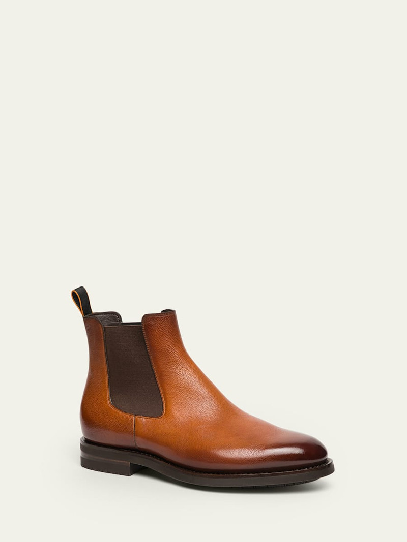 Santoni Men's Enver Casual Leather Chelsea Boots outlook