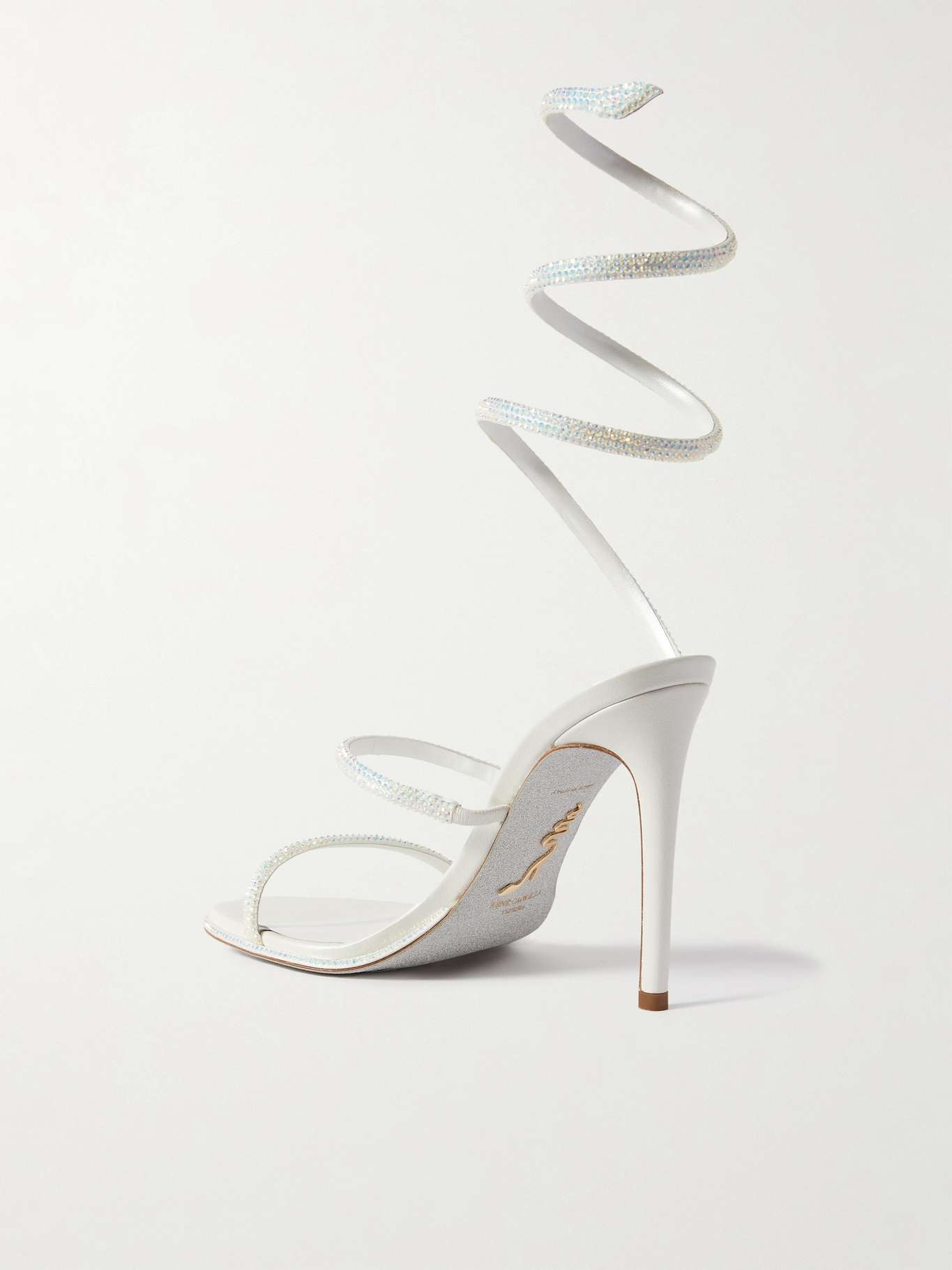 Cleo crystal-embellished satin sandals White - 3