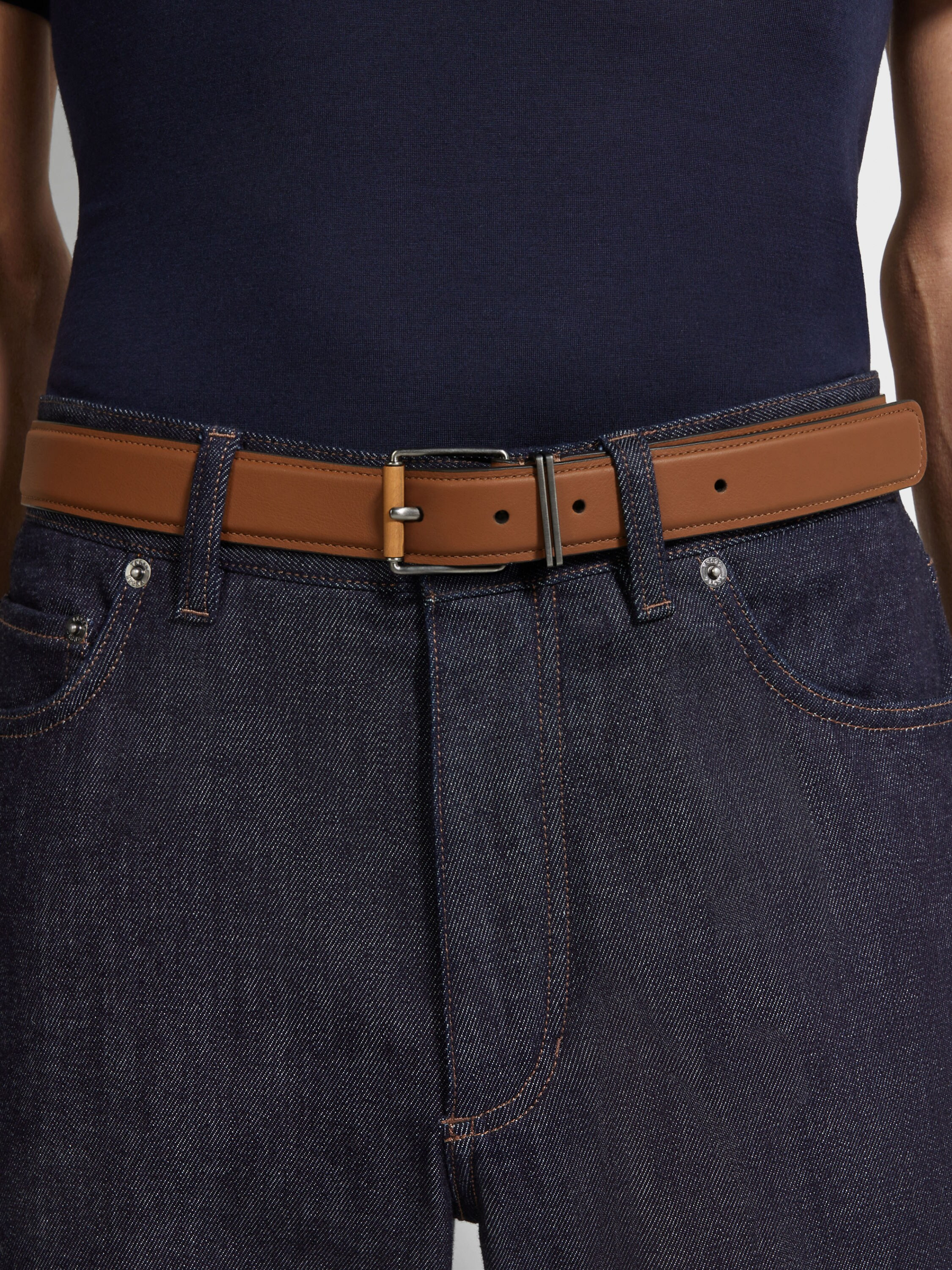 DARK FOLIAGE LEATHER BELT - 3
