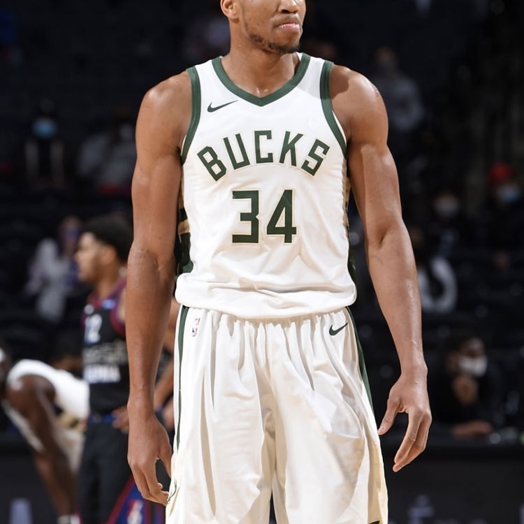 Nike NBA Basketball Sports Vest SW Fan Edition 20-21 Season Milwaukee Bucks Alphabet 34 White CW3599 - 3