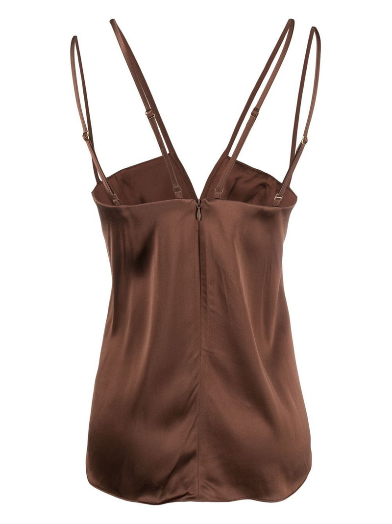 AERON U-neck satin camisole top outlook