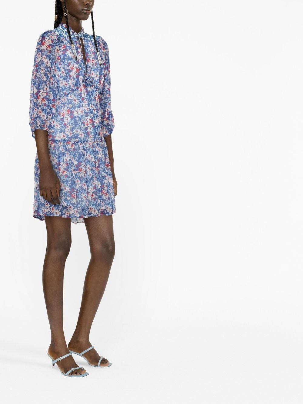 floral-print short dress - 4