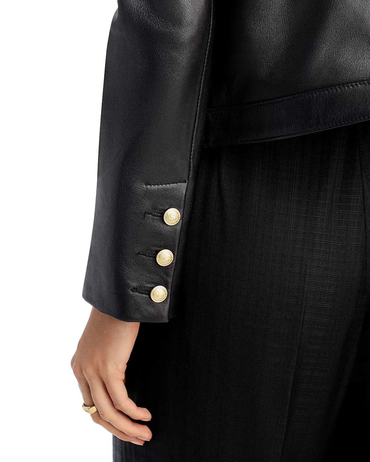 Jayde Leather Open Front Jacket - 7