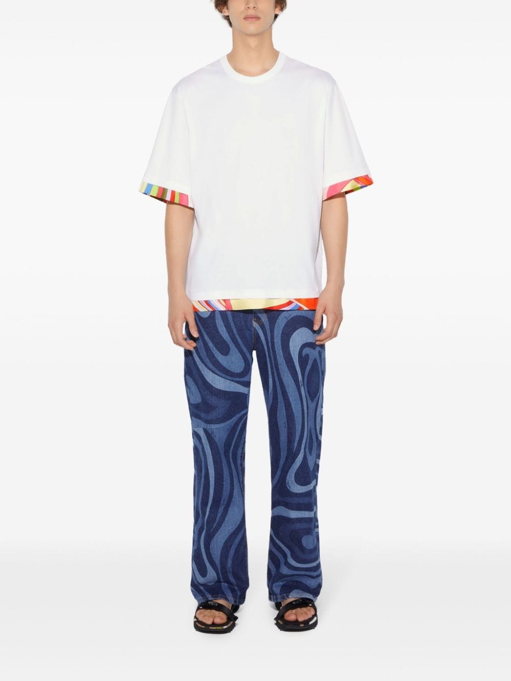 contrast-trim T-shirt - 3