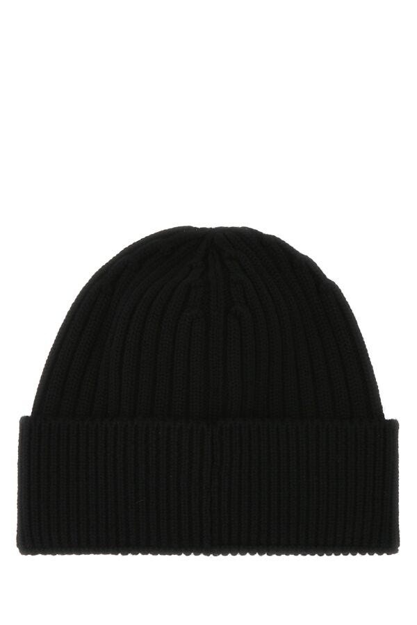 Black wool beanie hat - 2