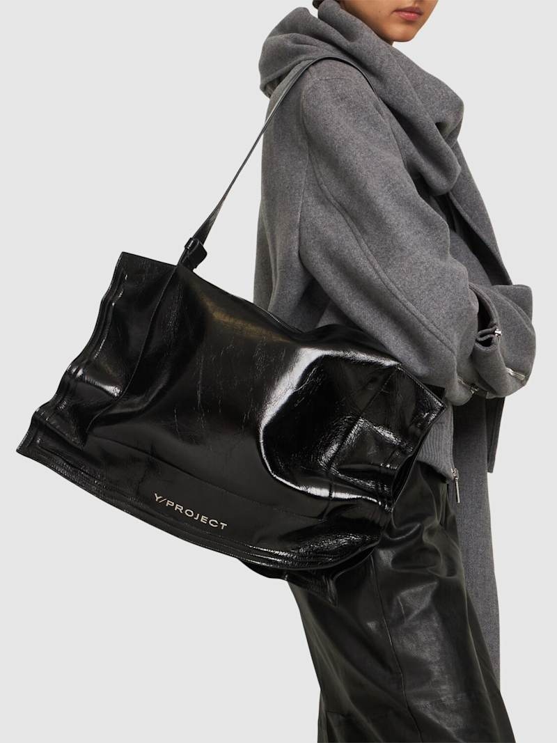 Wire Cabas leather shoulder bag - 2