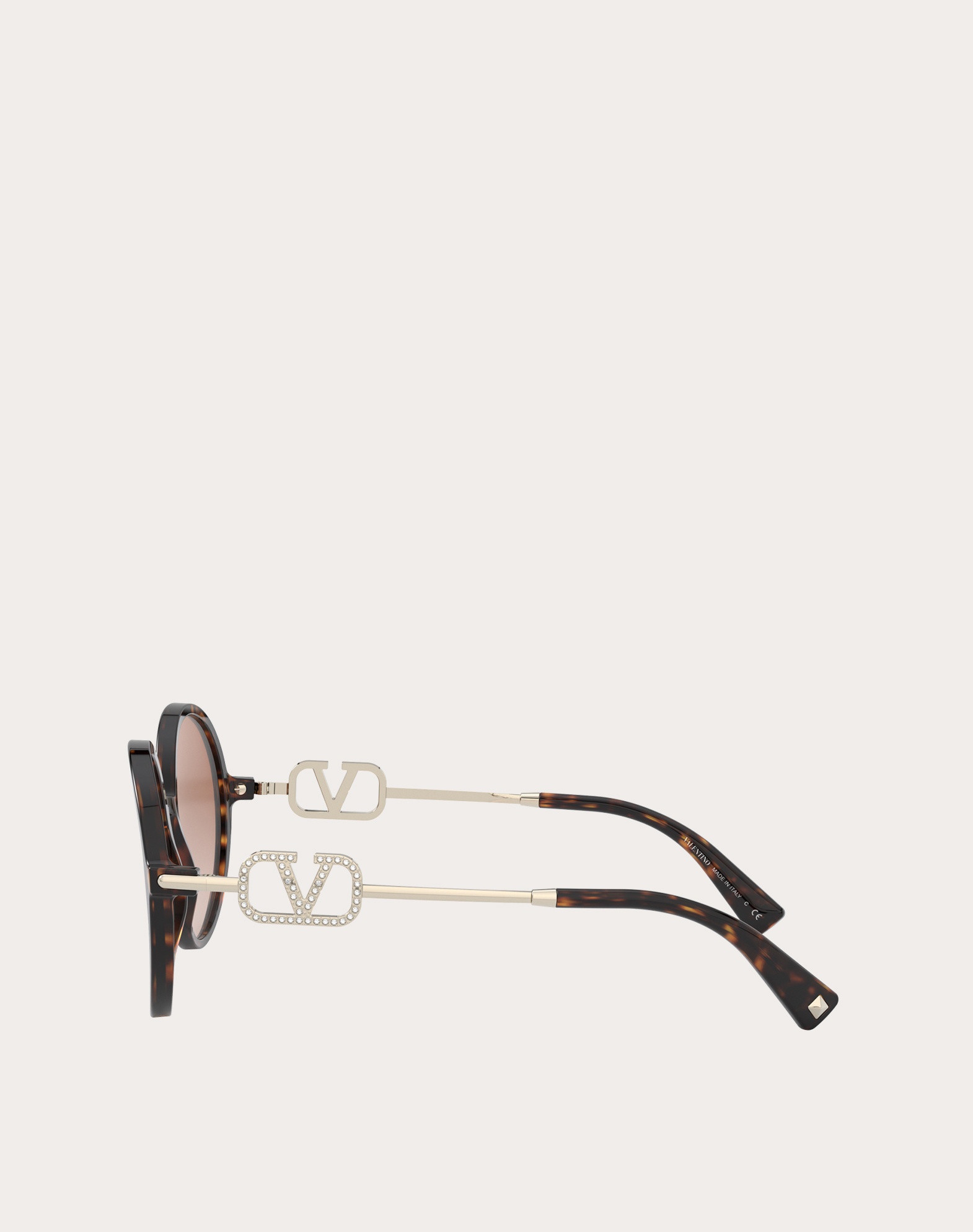 ROUND ACETATE FRAME WITH VLOGO SIGNATURE CRYSTALS - 3