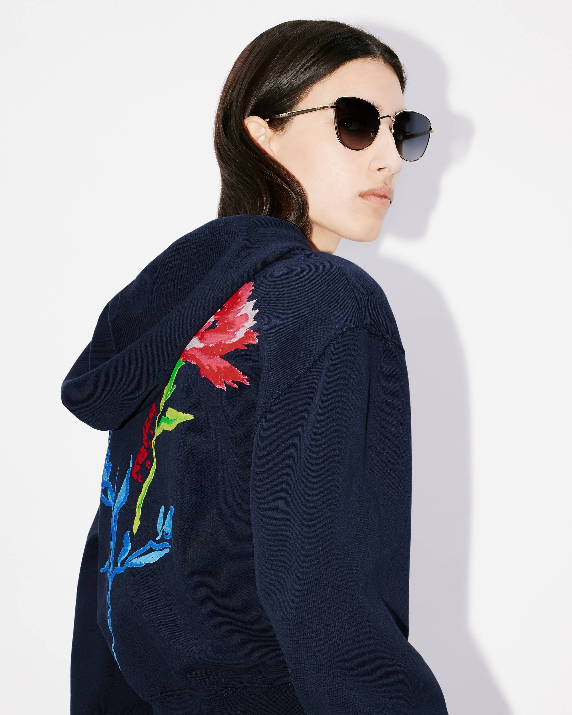 Hooded 'KENZO Drawn Flowers' embroidered sweatshirt - 7