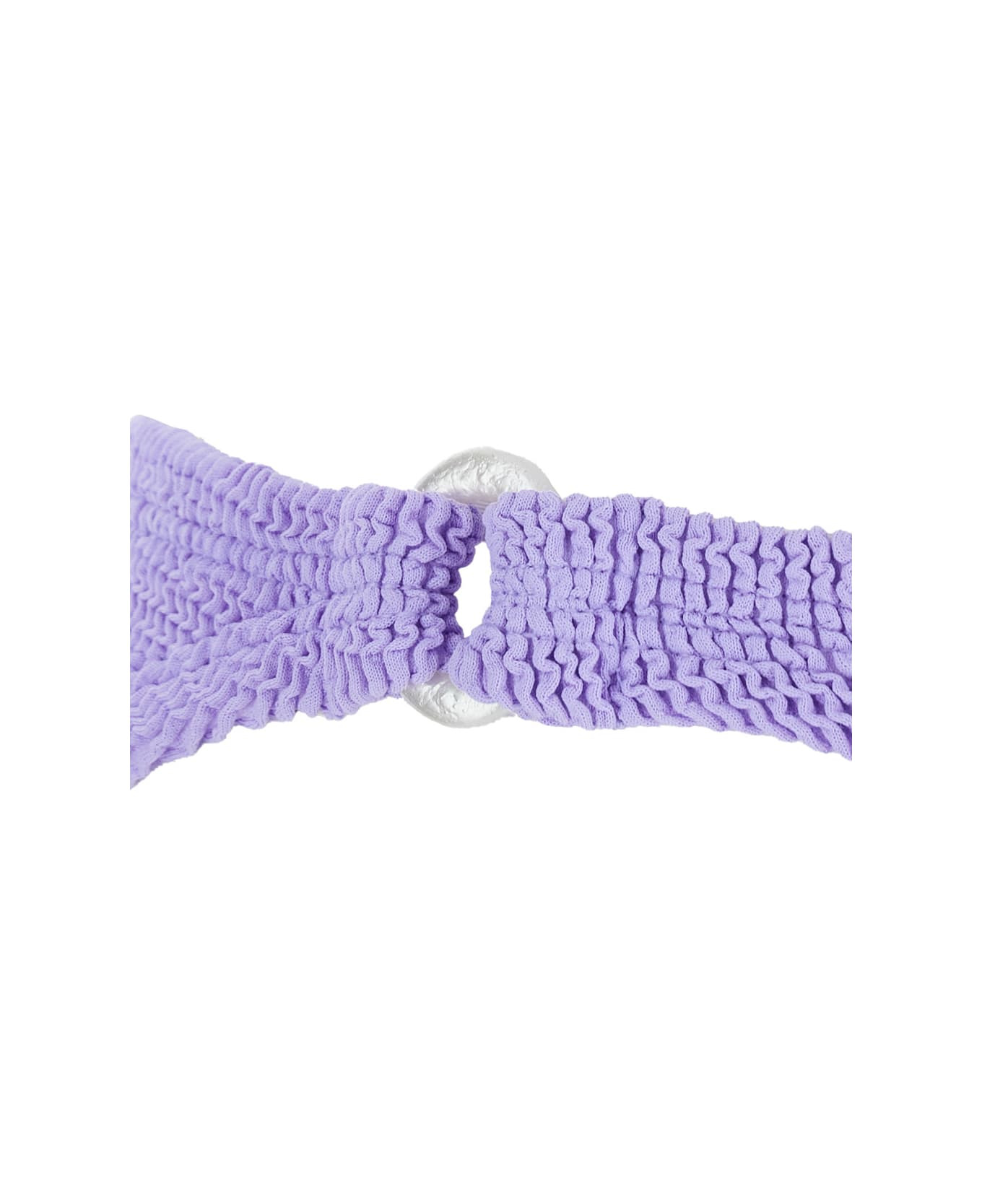 'misty' Violet Bikini With Fixed Spaghetti Straps And Cut-out With Ring In Tech Fabric Stretch Woman - 3