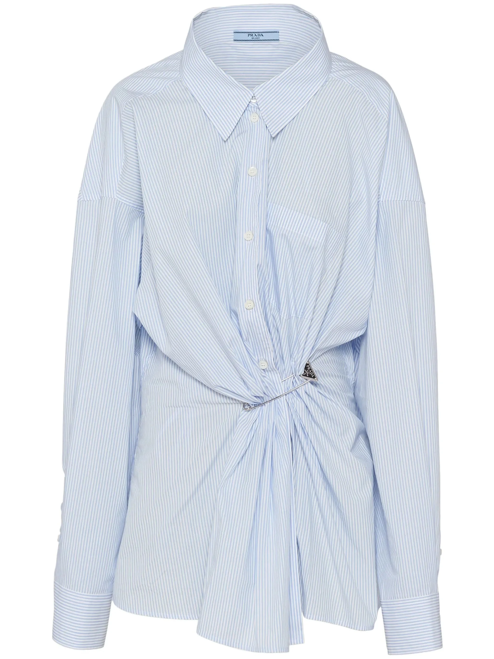 tie-detail poplin shirt - 1