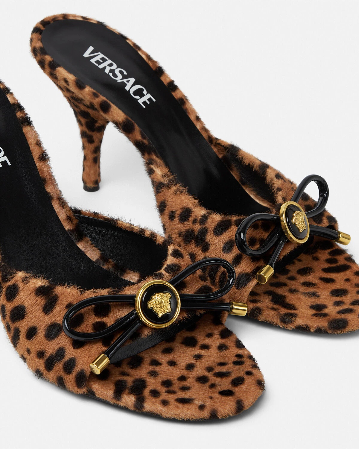 Leopard Opera Bow Mules 85 mm - 6
