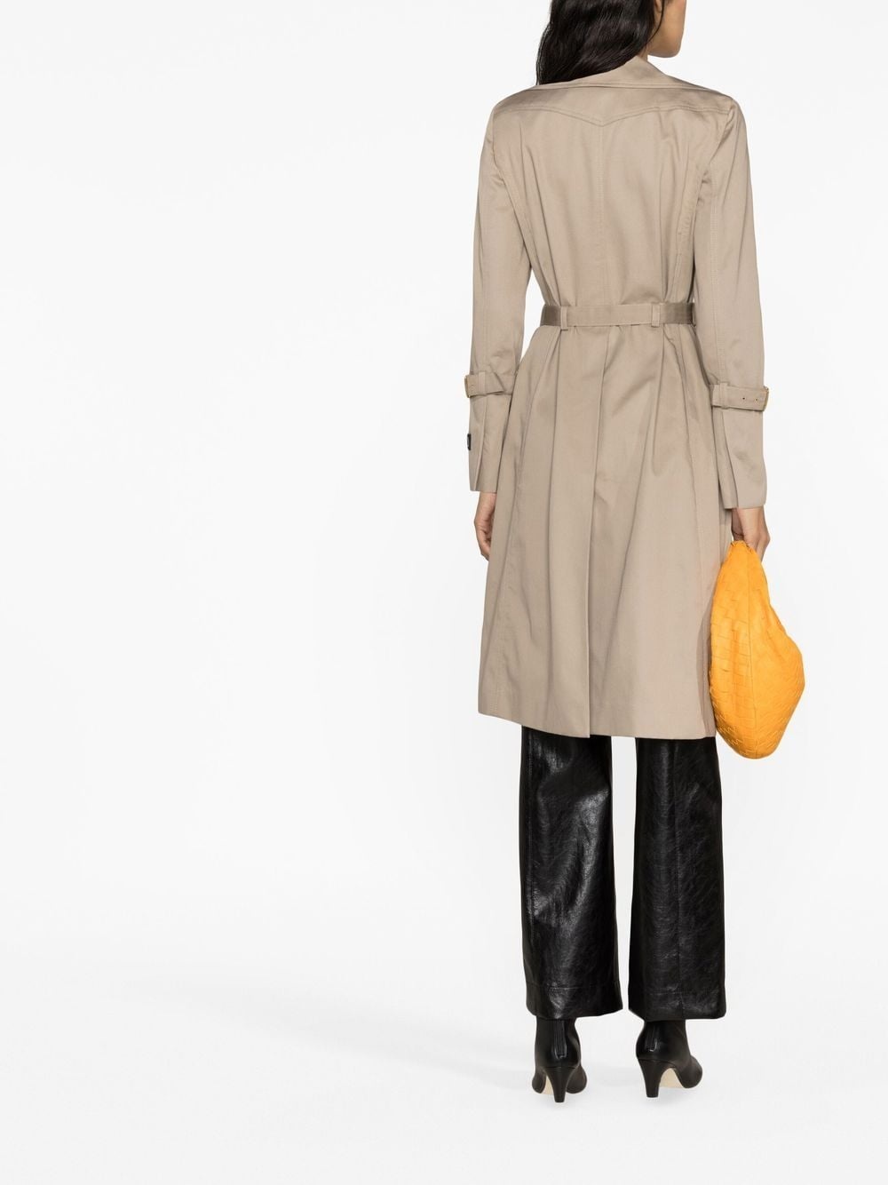 knee-length cotton trench coat - 4