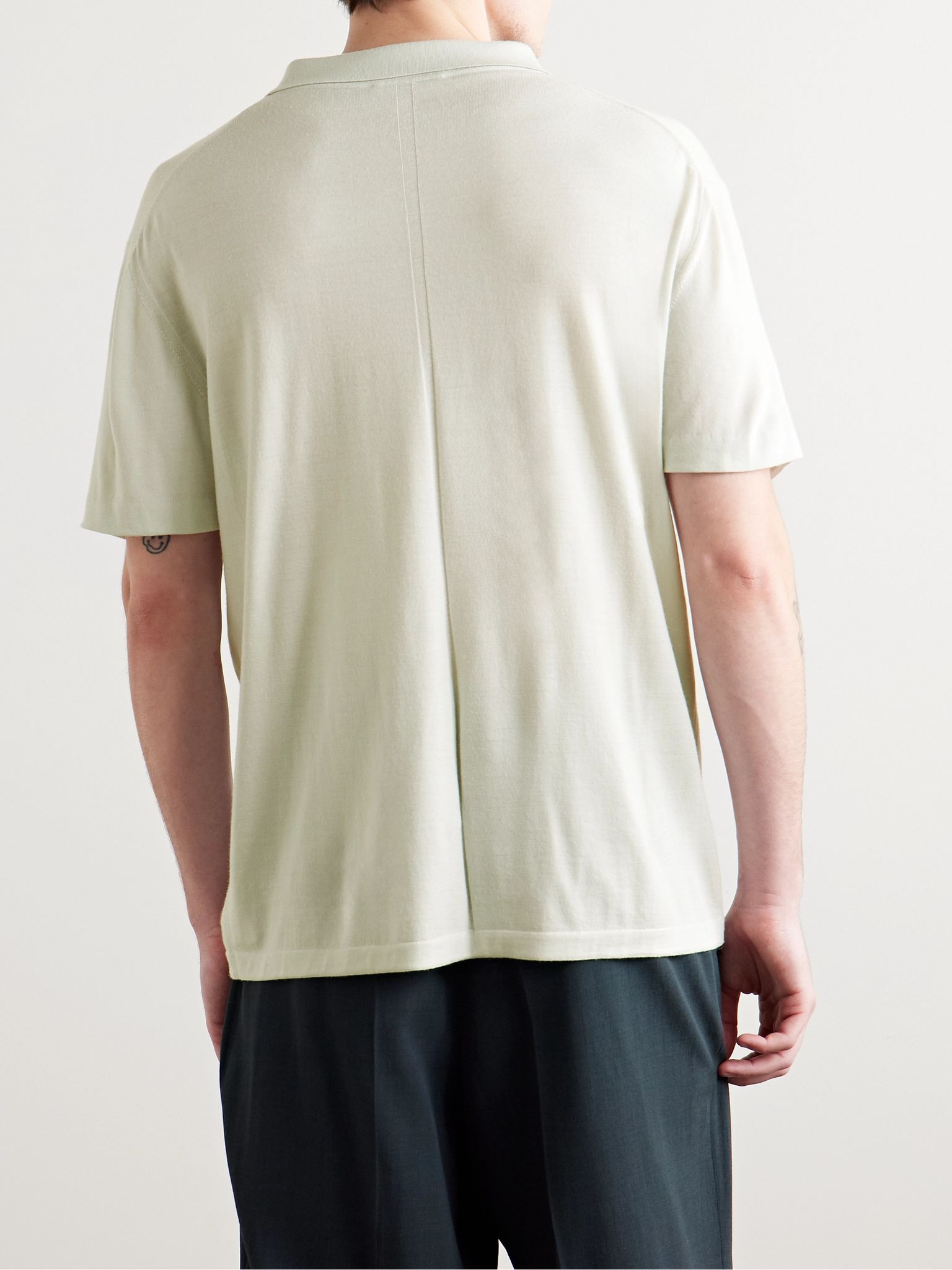Mauro Wool Polo Shirt Neutral - 3