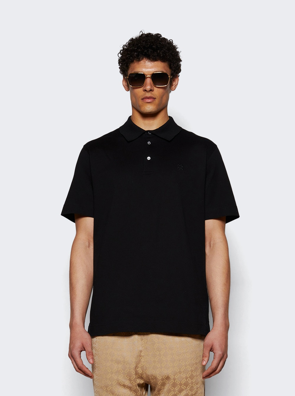 Classic Fit Polo With 3 Buttons Black - 2
