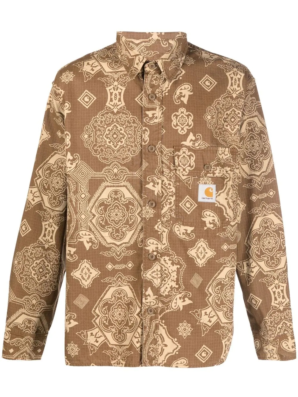 bandana-print long-sleeved shirt - 1