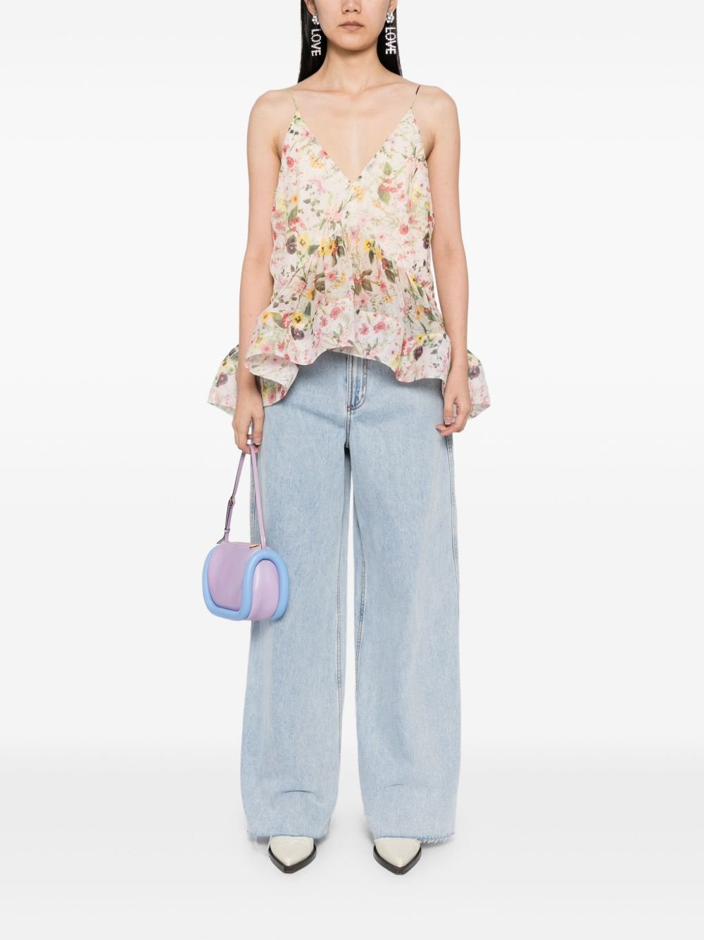 printed chiffon top - 2