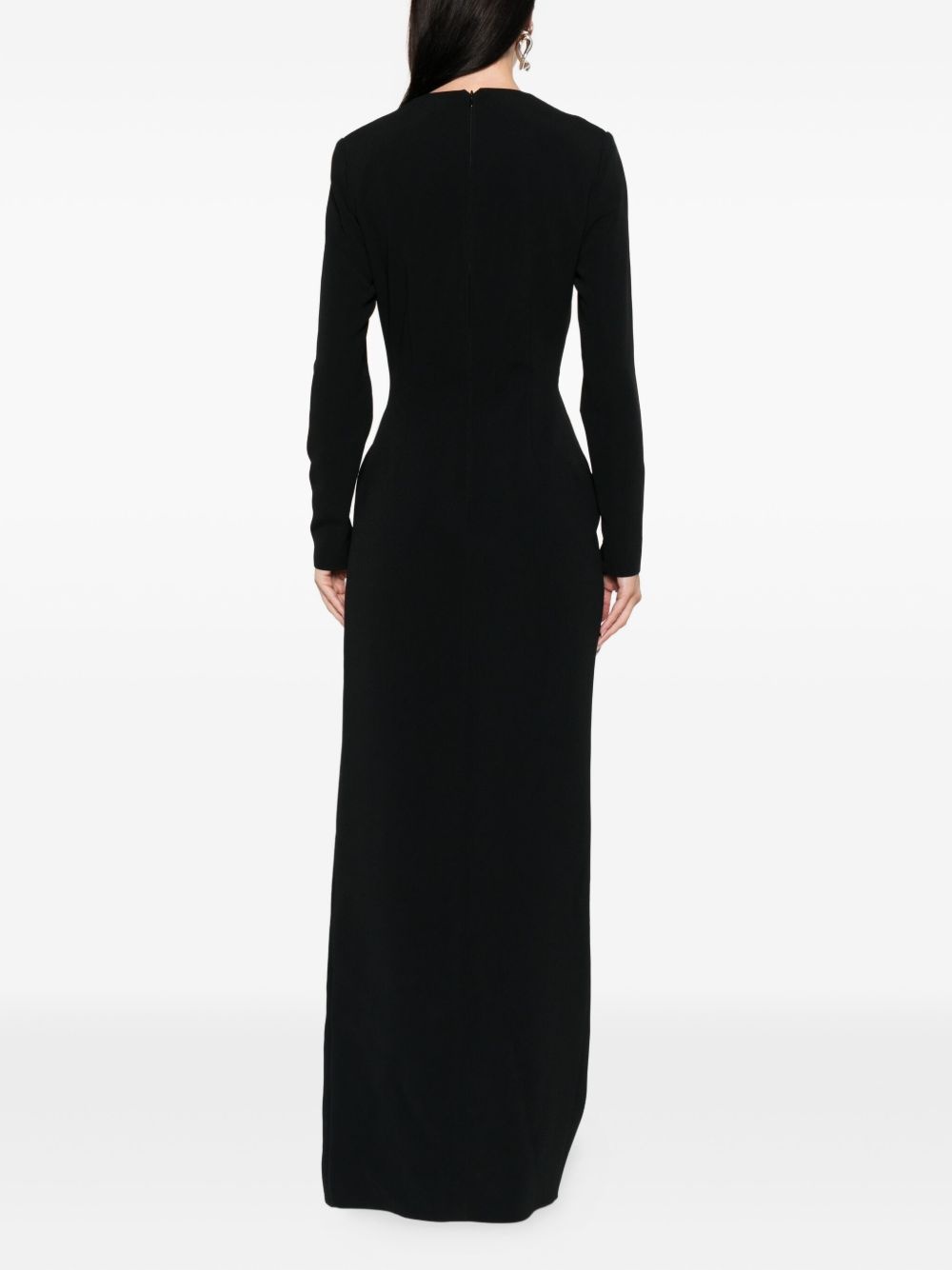 crystal-embellished wrap maxi evening dress - 4