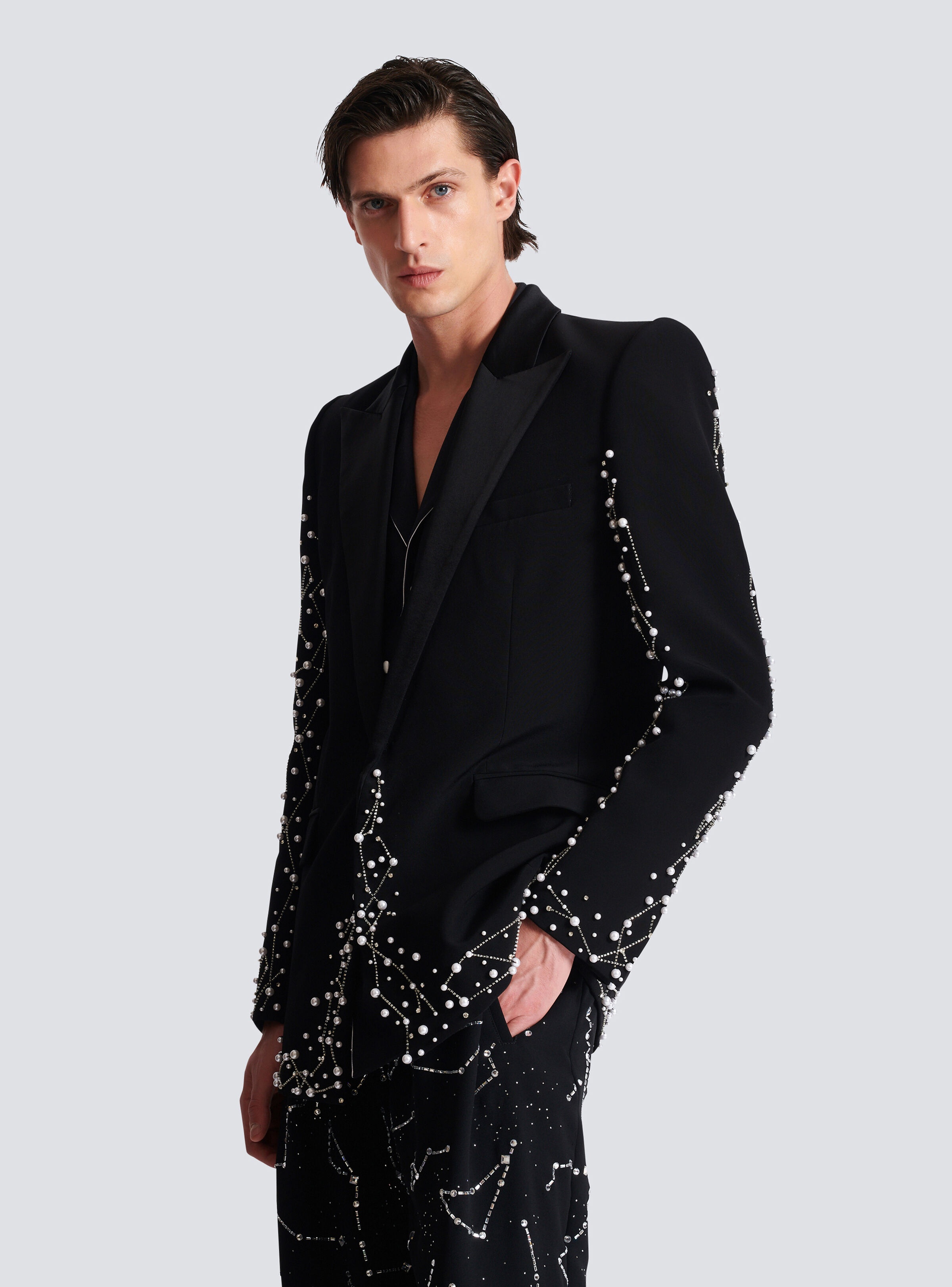 1-button jacket with Constellation embroidery - 6