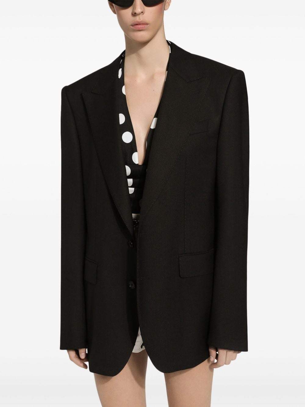 single-breasted virgin wool blazer - 5