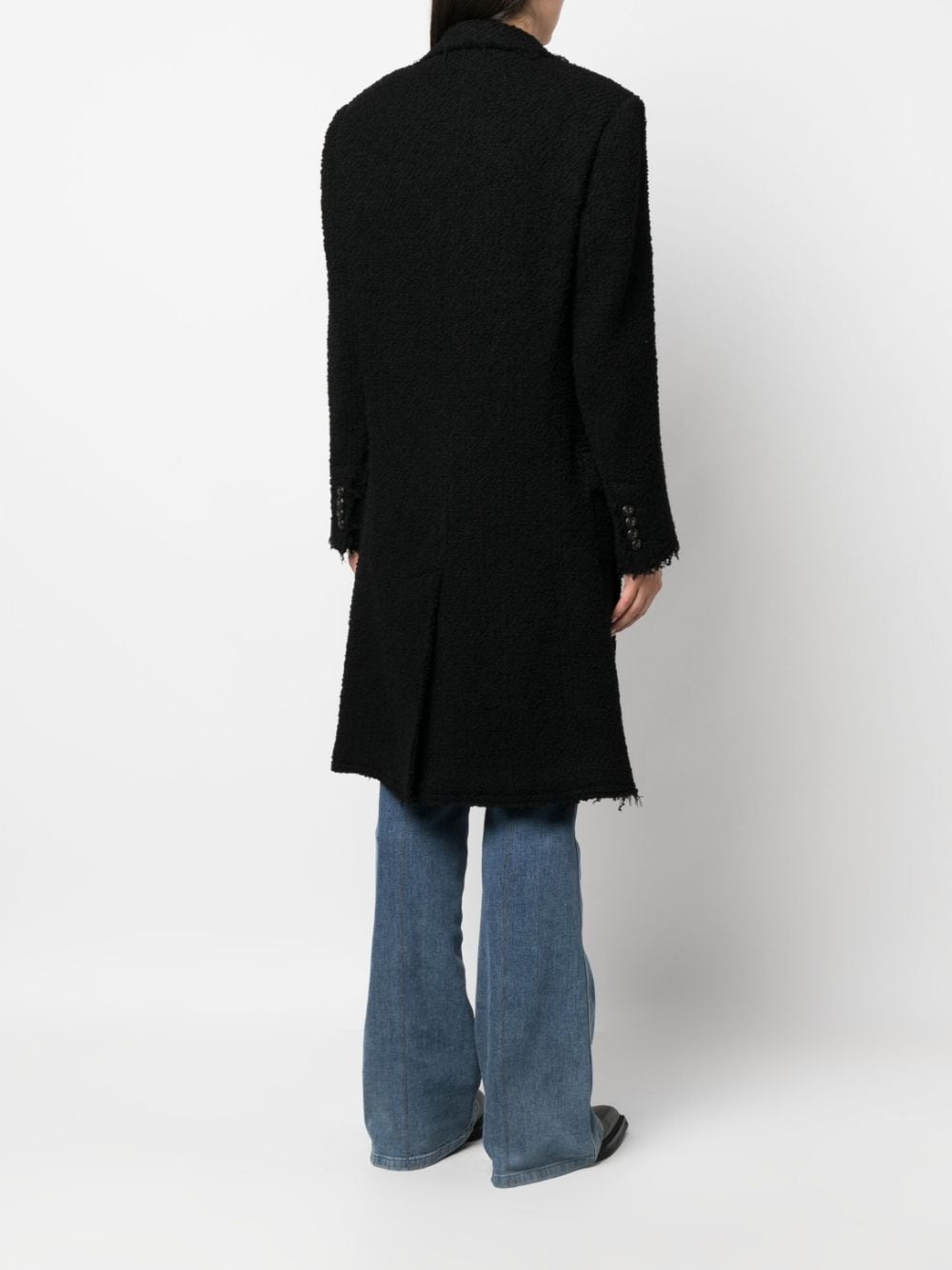 single-breasted bouclé coat - 4