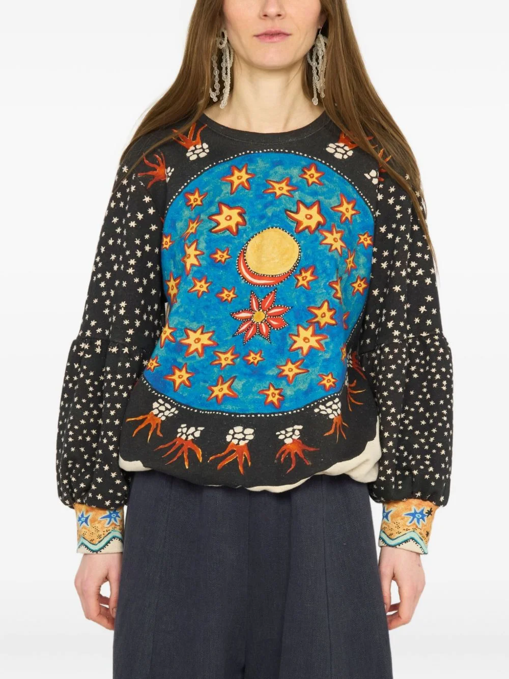celestial-print pullover - 1