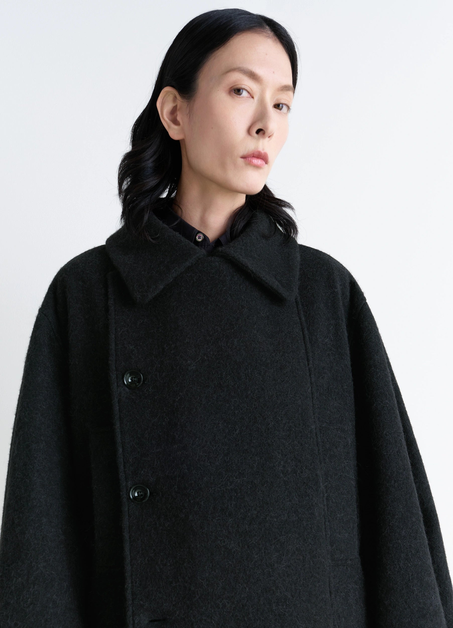 SHORT ASYMMETRICAL BATHROBE COAT - 5
