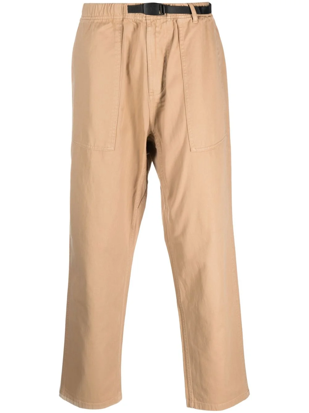 tapered-leg cotton trousers - 1