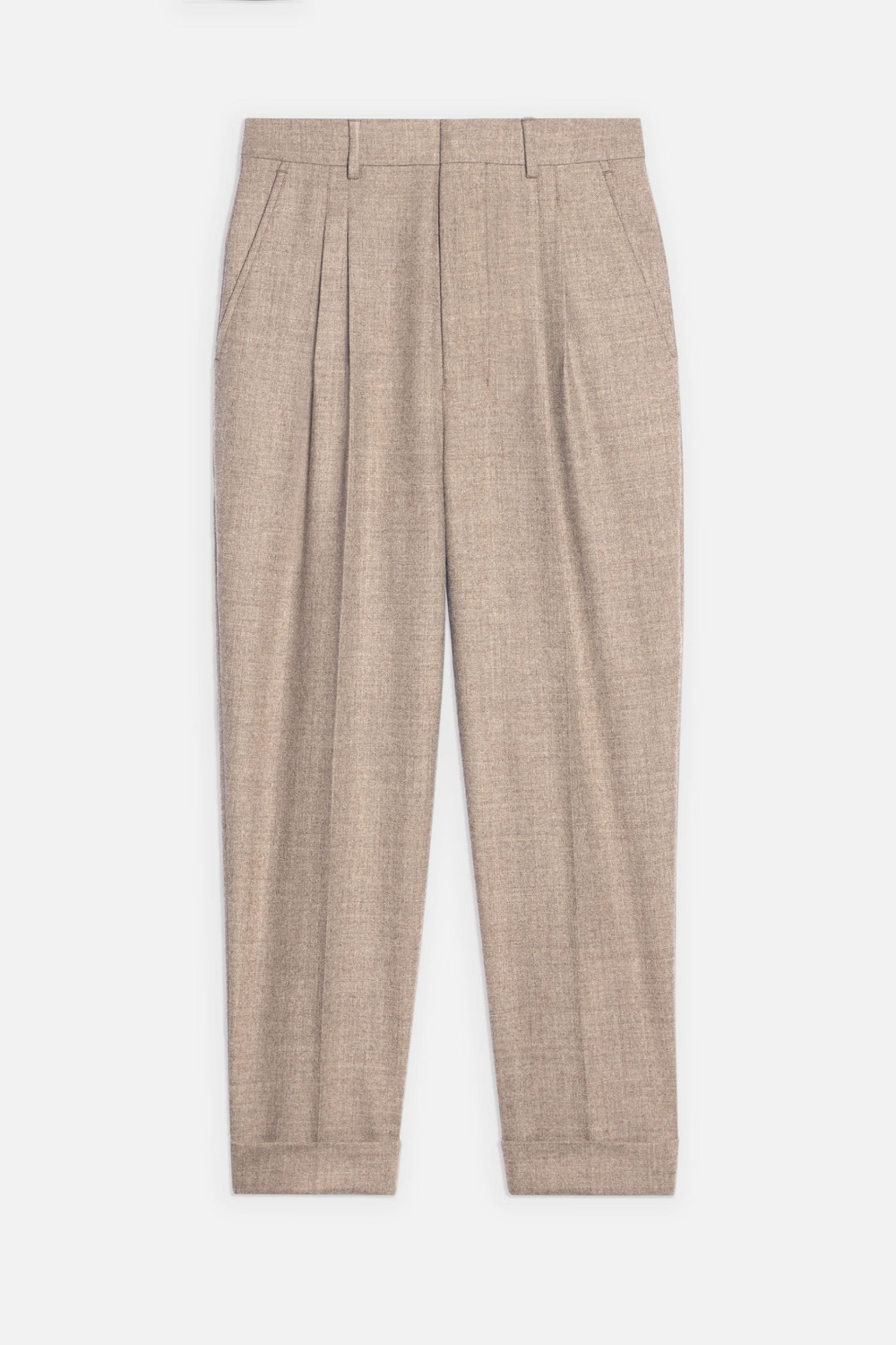 high-waisted cropped trousers - 1