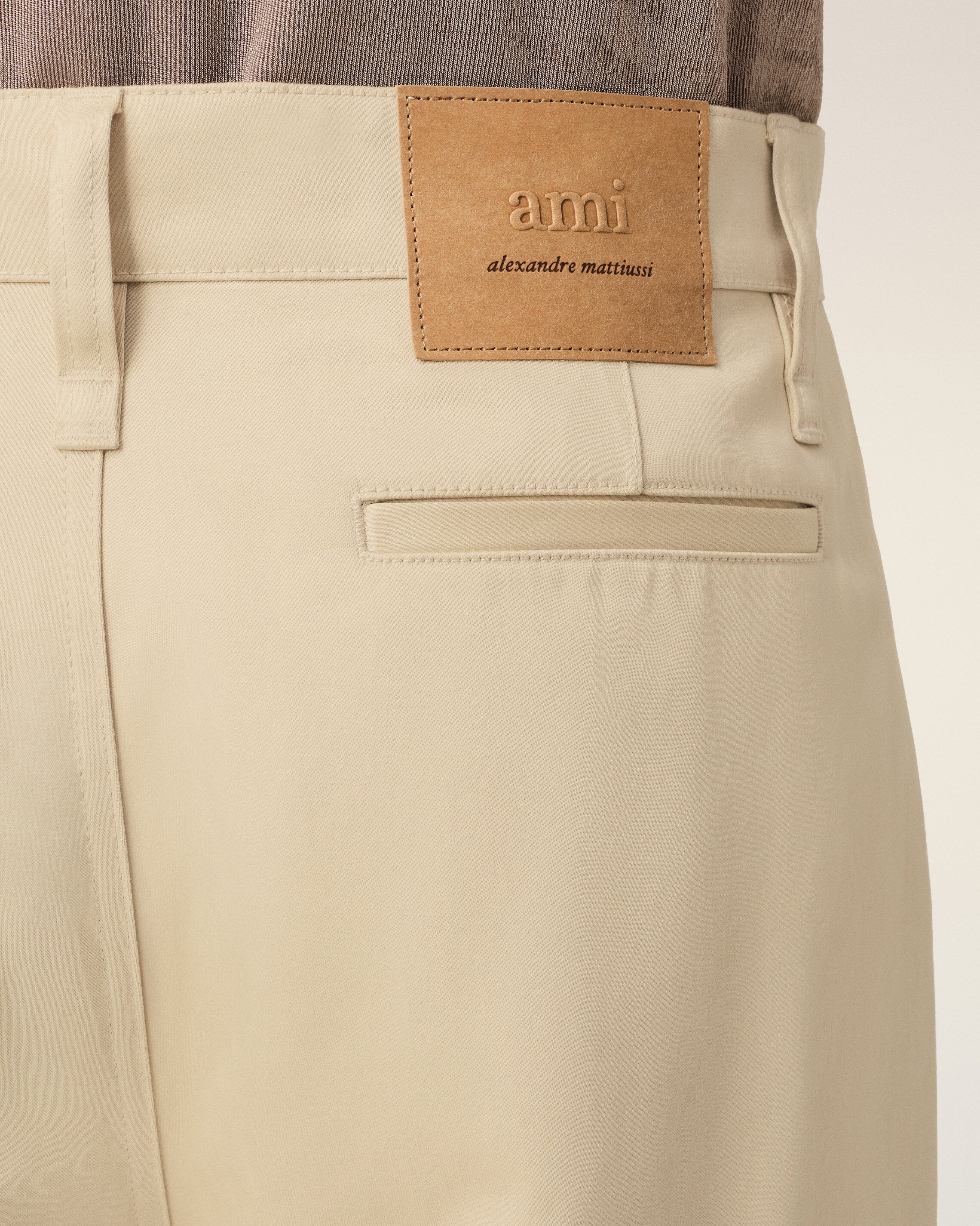 BEIGE COTTON BAGGY FIT TROUSERS - 5